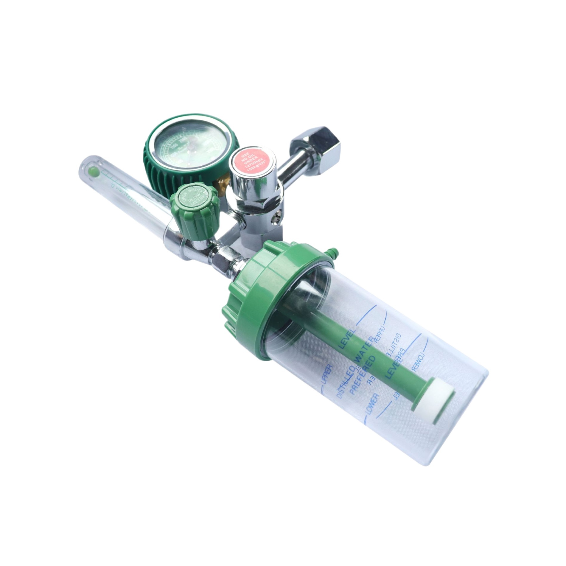 G5/8 Oxygen Flow Meter Regulator with Pressure Gauge and Humidifier Bottle, 0-15 L/min for Oxygen Inhaler, CGA540 compatible - Image 2