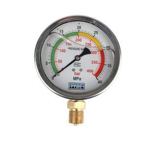 Durable Y60 Pressure Gauge with 304 Stainless Steel Casing and Oil-Filled Design (0-40 MPa / 0-400 Bar for HVAC Systems) Replaces Various OEM Parts