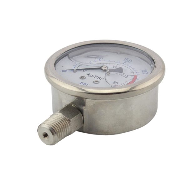 Durable Y60 Radial Oil-Filled Pressure Gauge (0-20 kg/cm² or 0-250/300 psi) with Anti-Vibration Design for HVAC Systems - Image 2