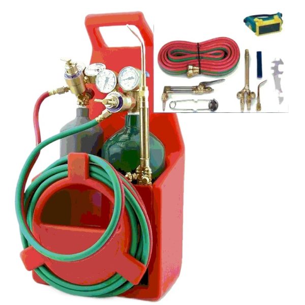 Portable Oxygen Acetylene Welding Cutting Torch Kit with 4L 2L Gas Cylinders and Regulator for Metal Fabrication, American Style Gascans Torch - Изображение 3