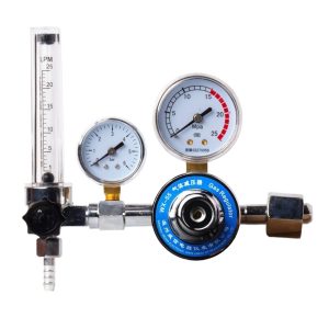 Argon Gas Regulator WX-983 with Adjustable Outlet Pressure Gauge and Flowmeter for Industrial Welding