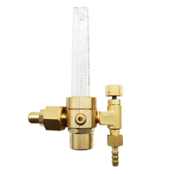 All-Copper Argon Gas Pressure Reducer with Flow Meter and PSI Gauge for Welding - Image 3