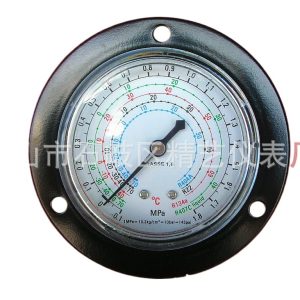 Refrigerant Pressure Gauge Y-60ZT (-0.1~1.8 MPa) for R134a, R22, R404A, R407C - Axial Mounting with Front Flange for Chillers