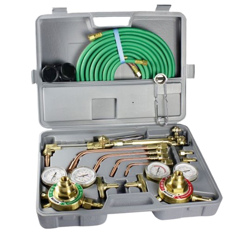 American Standard Oxy Acetylene Gas Cutting Torch Kit with Pressure Gauges and Hoses - Image 3