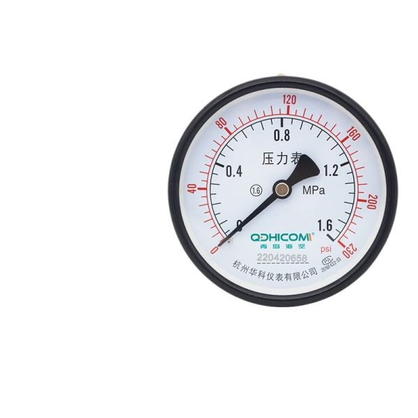Analog Pressure Gauge Y100Z (0-1.6 MPa) Axial Mount for Water, Oil, Gas Systems, Replaces 220420658
