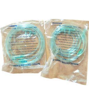 Nasal Oxygen Cannula (Adult, 100-230cm Long) for Oxygen Therapy, Transparent Green