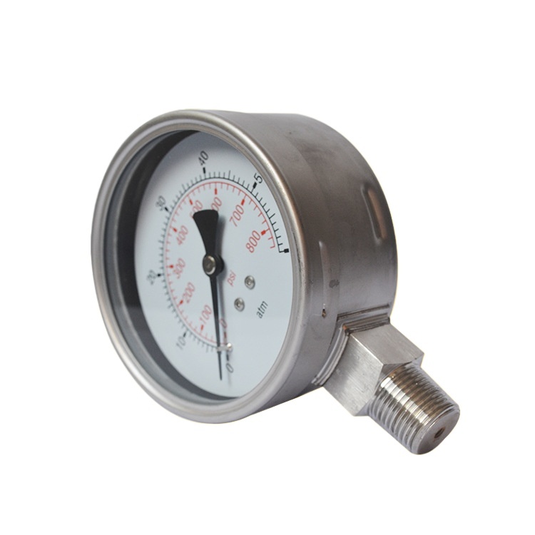 Full Stainless Steel Oil Filled Pressure Gauge YBN100 (6 MPa, 1.6 Precision, 100mm Dial, Radial Mount) for HVAC Systems - Image 3