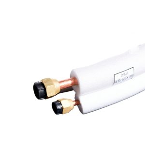 Insulated Copper HVAC Line Set (1/2" x 3m) - Pre-flared, Braided Copper Tubing for Mini-Split Air Conditioners & Heat Pumps