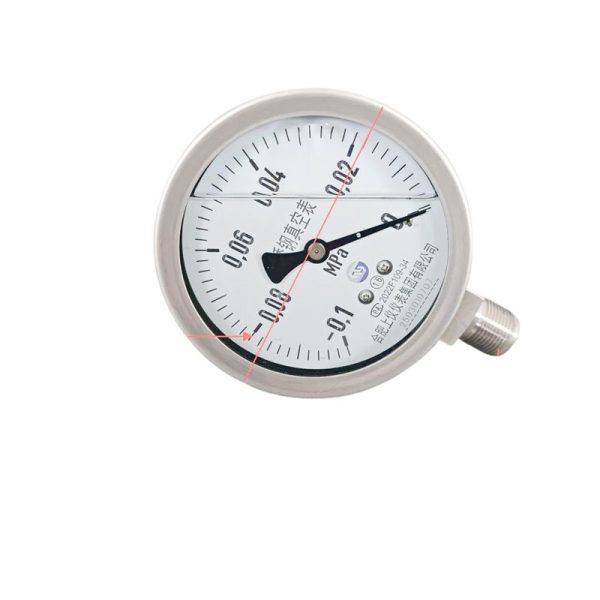 Stainless Steel Vacuum Pressure Gauge YZ-100BF (-0.1-0 MPa) for Water, Gas, Oil, Hydraulic Systems - Imagem 2
