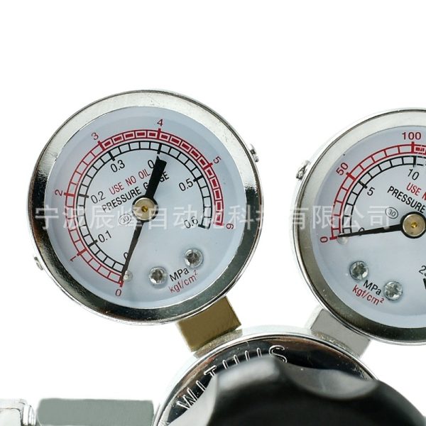 Argon Gas Pressure Regulator AR-02 with Flow Meter and Dual Gauges for Gas System Replaces Standard Reducers - Imej 3