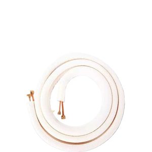 Pre-Flared Copper Aluminum HVAC Line Set with Double-Layer Insulation for Air Conditioner Split System, 1/4" 3/8" to 1/2" 5/8" 3/4" Multiple Lengths, White Embossed