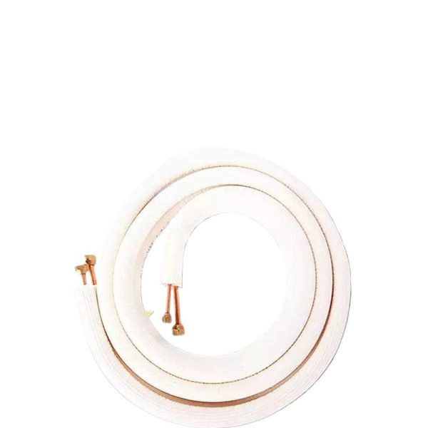 Pre-Flared Copper Aluminum HVAC Line Set with Double-Layer Insulation for Air Conditioner Split System, 1/4" 3/8" to 1/2" 5/8" 3/4" Multiple Lengths, White Embossed