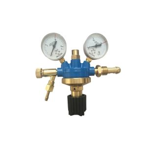 Oxygen Nitrogen Pressure Regulator Valve Dual Gauge G5/8 External Thread for Industrial Gas Cylinders