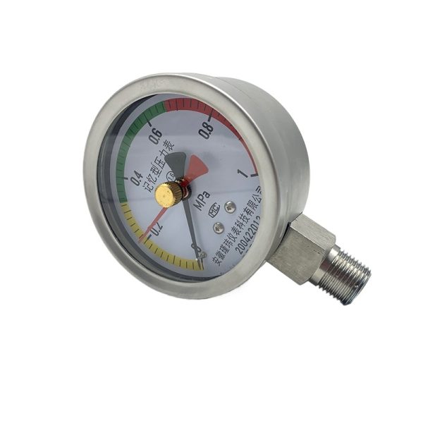 Analog Memory Pressure Gauge 0-1MPa (Water/Oil/Gas/Liquid) with Threaded Connection, 60mm Diameter, High Accuracy for Industrial HVAC Applications - Image 3