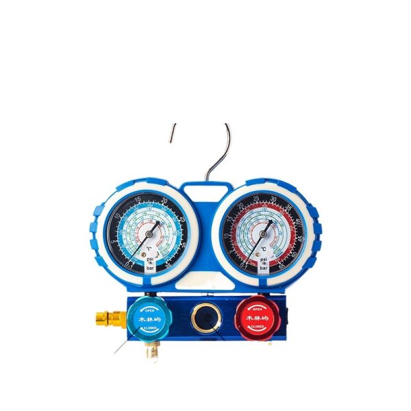 Anti-collision Silicone Oil Dual Manifold Gauge Set (-1~35bar, -1~55bar) for Household/Automotive AC Refrigerant Charging Tool - Изображение 3