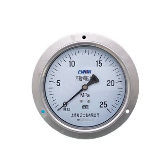 Axial Pressure Gauge Y-103BF (Stainless Steel 304, 100mm Dial, 1.6 Accuracy, 0-25 MPa) for Industrial Automation Instrument Systems