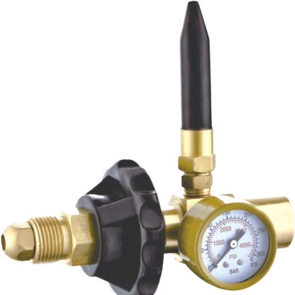Portable Helium Balloon Inflator Regulator HE-01 with Pressure Gauge for Natural Gas, Brass Connection