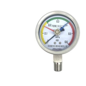 Stainless Steel Pressure Gauge YTFD-100B 0-0.6MPa 1.5 Accuracy for Water Oil Gas Liquid Systems
