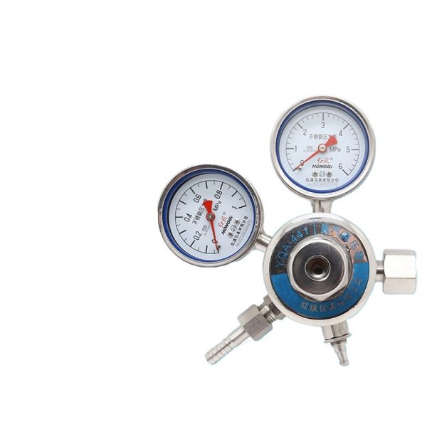 Hongqi YQA-411 Series Gas Pressure Reducer Regulator for Ammonia, Hydrogen, Nitrogen, CO2, Propane, Air - Multiple Models for Industrial and Scientific Use