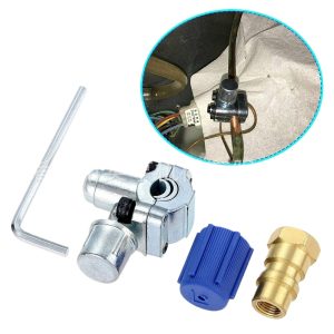 R134A Refrigerant Bottle Opener Valve Tool Kit with 1/4" SAE Connection for Car AC Systems
