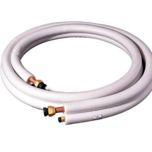 Pre-insulated Pure Copper Air Conditioner Line Set (6.35mm x 0.6mm / 15.88mm x 0.7mm) with Fittings, for Small 3P AC Units