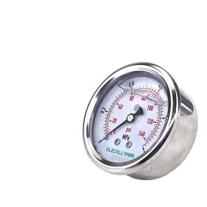 ELECALL YTN-60Z/YN60Z Axial Stainless Steel Shock-Resistant Pressure Gauge Meter (0-0.4 MPa, 60mm Dial) for Water Oil Gas