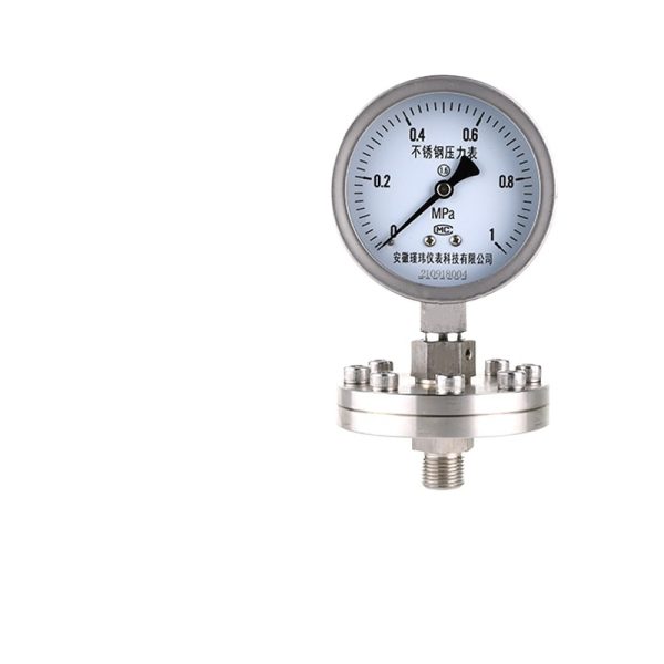 Threaded Diaphragm Pressure Gauge Stainless Steel 0-1 MPa Precision 1.6 General Purpose for Water, Oil, Gas, Liquid Pressure Measurement
