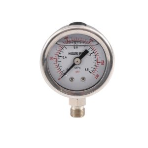 Y40L-A Pressure Gauge Durable Explosion-Proof 304 Stainless Steel Pressure Gauge Vacuum Pressure Gauge Water/Oil/Air Pressure Meter