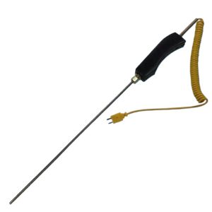Handheld Armored Thermocouple K-Type Temperature Sensor WRNK-187 for Aluminum Zinc Liquid High Temperature Furnace (0-400°C)