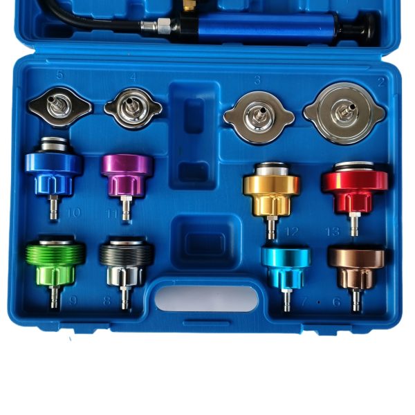 14-Piece Radiator Pressure Tester Kit with Pump and Adapters for Automotive Cooling System Leak Detection and Pressure Testing, Replaces OE Standards - 이미지 2