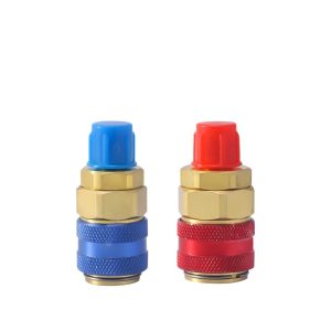 R134a AC Refrigerant Quick Coupler High/Low Side Adapter (Metal Material, Easy to Install) for Automotive HVAC System