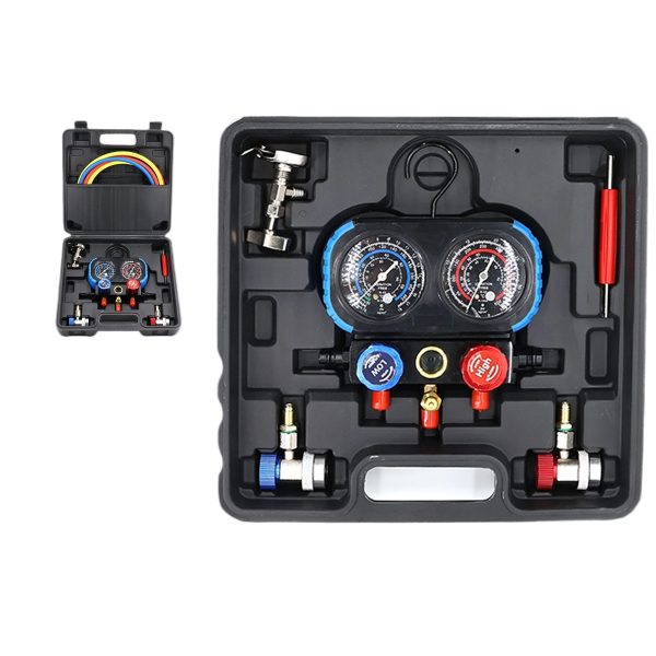 Automotive R134a AC Manifold Gauge Set (Dual Pressure Gauges) for Vehicle AC Refrigerant Charging