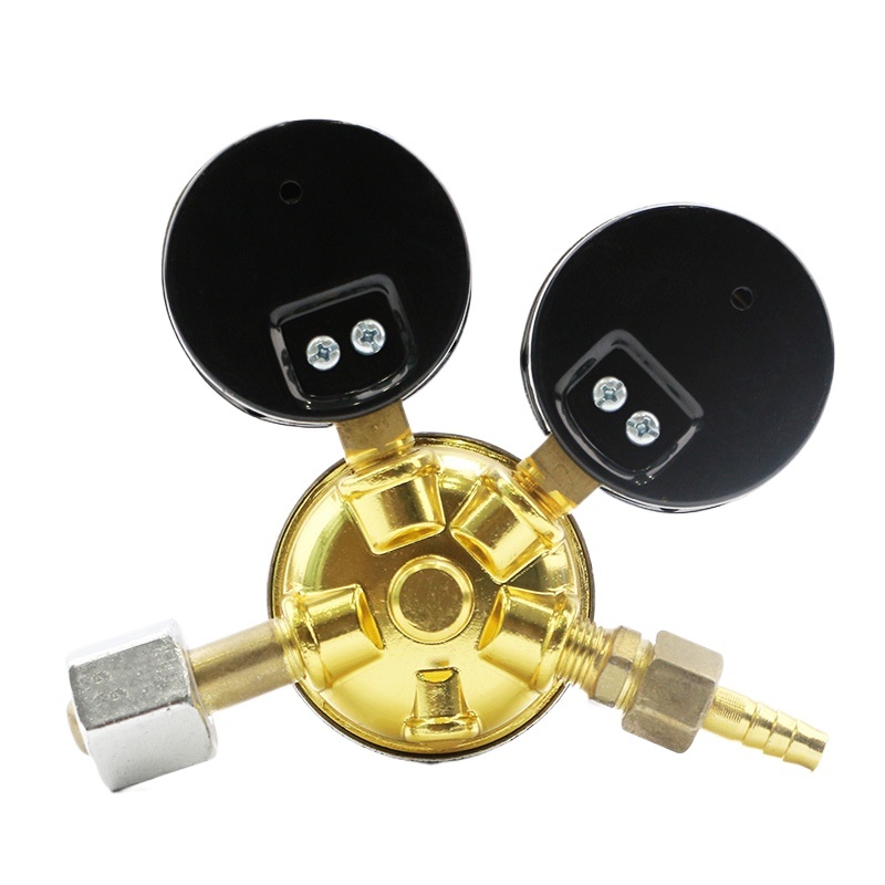 JS Gold Nitrogen Pressure Regulator YQD-07A with Dual Gauges (0-15MPa & 0-2.5MPa) for Industrial Gas Cylinders - Image 2