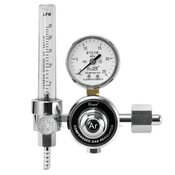 Provov Argon Gas Pressure Reducer Regulator with Flow Meter and Dual Gauge (25L) - 이미지 3