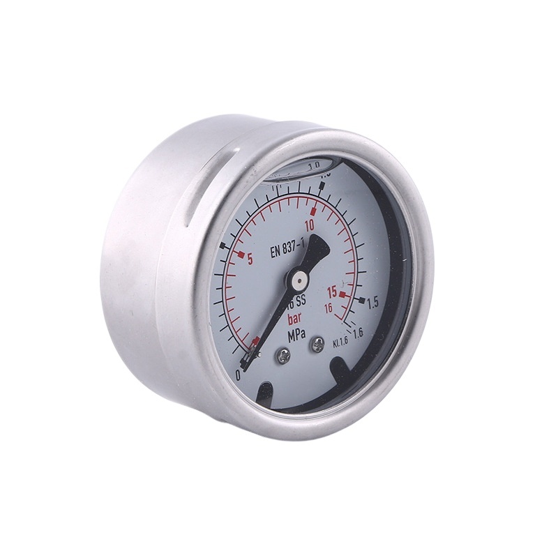 Axial All-Steel Welded Pressure Gauge 63mm (2.48in) Diameter with 316 SS Case, 0-1.6MPa (0-16bar) Range, EN 837-1 Compliant, KL.1.6 Accuracy for HVAC Systems - Image 2