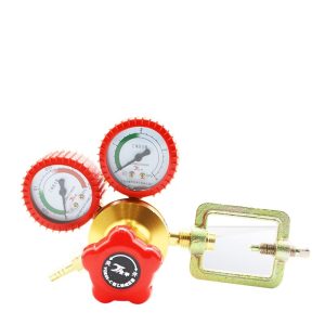 Flat Bottom Shockproof Acetylene Pressure Reducer YQE03 with Dual Gauges (0-3MPA) for Gas Welding, Durable Alloy Body