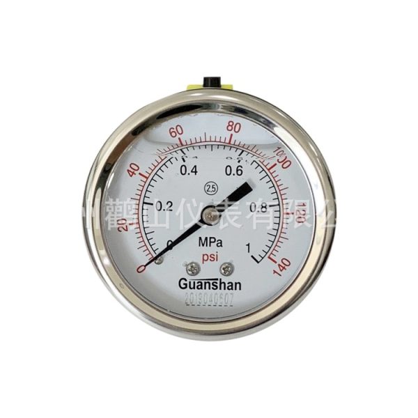 YN63Z Guanshan Pressure Gauge (0-1 MPa, 0-140 psi, Axial Mount) for Industrial HVAC Systems