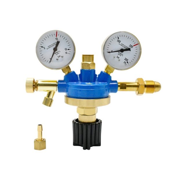 Industrial Oxygen Pressure Reducer (0-16 bar, 0-315 bar) with Dual Gauges - Gambar 3