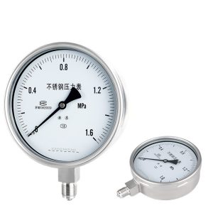 Stainless Steel Pressure Gauge Y150BF (0-1.6MPa, 150mm Dial) for Oil, Water, Gas, Vacuum Systems