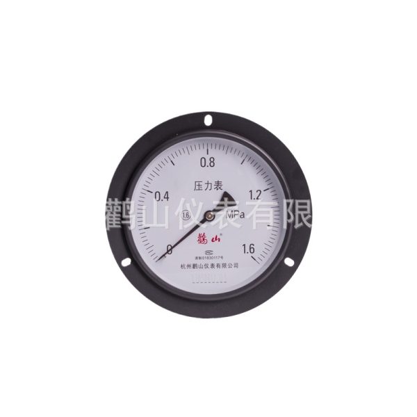 Spring Tube Pressure Gauge Panel Mount Axial with Front Edge Thread M20*1.5 0-1.6 MPa, for General HVAC Pressure Systems