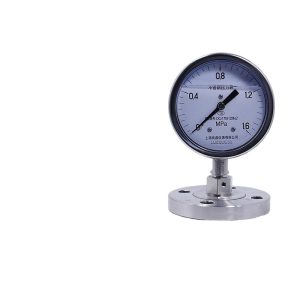 Stainless Steel Diaphragm Pressure Gauge Y100-BFZ-MF (0-1.6 MPa, 100mm Dial, Flange Connection) for Industrial HVAC Systems