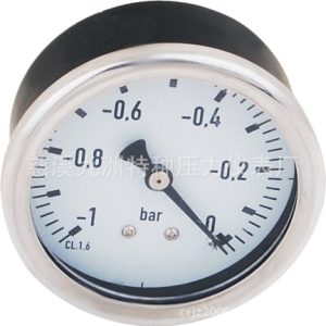 Axial Stainless Steel Vacuum Pressure Gauge (63mm, -0.1 bar, CL.1.6 Accuracy) for HVAC Systems