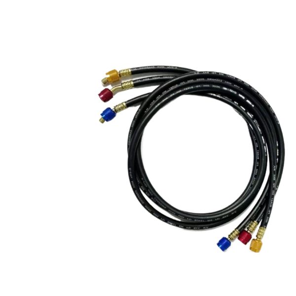 Reinforced R410a Black AC Refrigerant Charging Hose (1/4" x 1/4" SAE, Various Lengths) for HVAC System Maintenance & Automotive Air Conditioning Repair