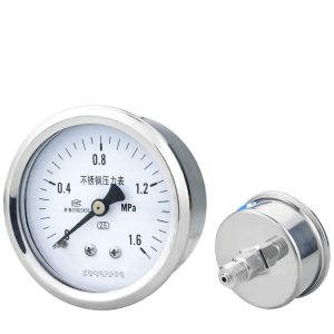 Y60ZBF Stainless Steel Pressure Gauge (0-1.6MPa, Axial M14*1.5) for Water Oil Gas HVAC Systems