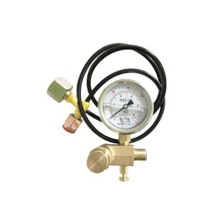 Hydraulic Breaker Nitrogen Pressure Gauge (0-10MPa/0-1500PSI) with Inflation Hose for Excavator Breaker