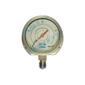 Differential Pressure Gauge Dual Needle Double Tube YCS-100HT (0-0.4 MPa, Stainless Steel Back Mount)