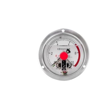Vibration-Proof Electrical Contact Pressure Gauge YNXC100ZT (0-1.6/2.5/16 Mpa, Axial Connection, 100mm Diameter, 30VA) for HVAC Systems