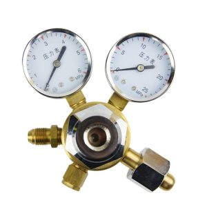 Durable Oxygen Pressure Regulator (0-6 MPa & 0-25 MPa Gauges) for Oxygen Tanks/Beer Machines, Propane, Acetylene, CO2 Applications