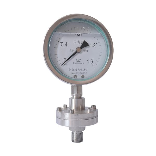 精艺 YTP-100ML Stainless Steel Diaphragm Pressure Gauge (0-1.6 MPa, 100mm, Radial Threaded Connection) Shock Resistant Pressure Meter for HVAC Systems - 이미지 5
