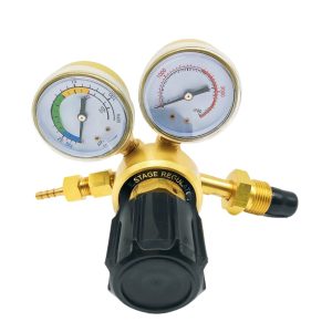 Welding Regulator Single Stage Gas Pressure Reducer (0.1-1.25 MPa, 40 L/min) for Argon CO2 Gas, All-Copper Construction for MIG/TIG Welding